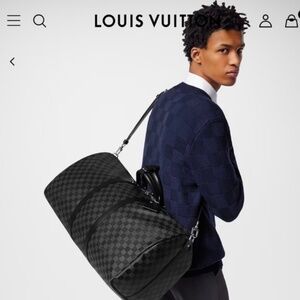 Louis Vuitton Damier Graphite Canvas Keepall Bandouliere 55